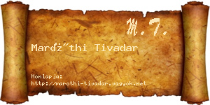 Maróthi Tivadar névjegykártya